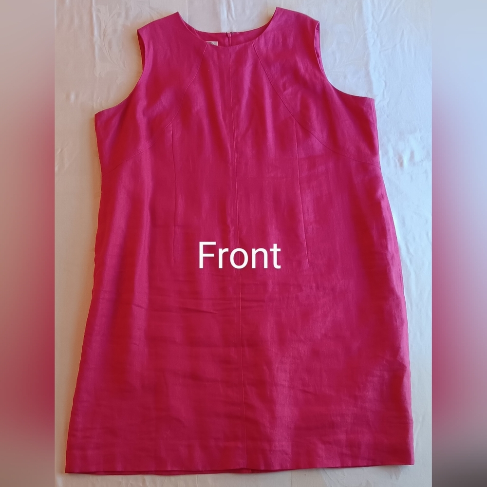 Talbots women Irish Linen red sleeveless fully lined top 24 W